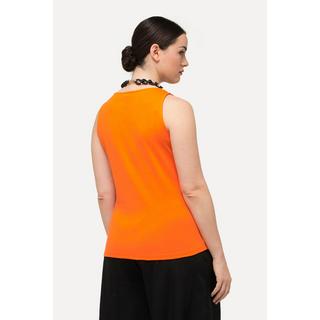 Ulla Popken  Débardeur col en V en jersey côtelé, coupe Slim Fit 