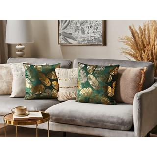 Beliani Lot de 2 coussins en Velours Glamour SUNFLOWER  