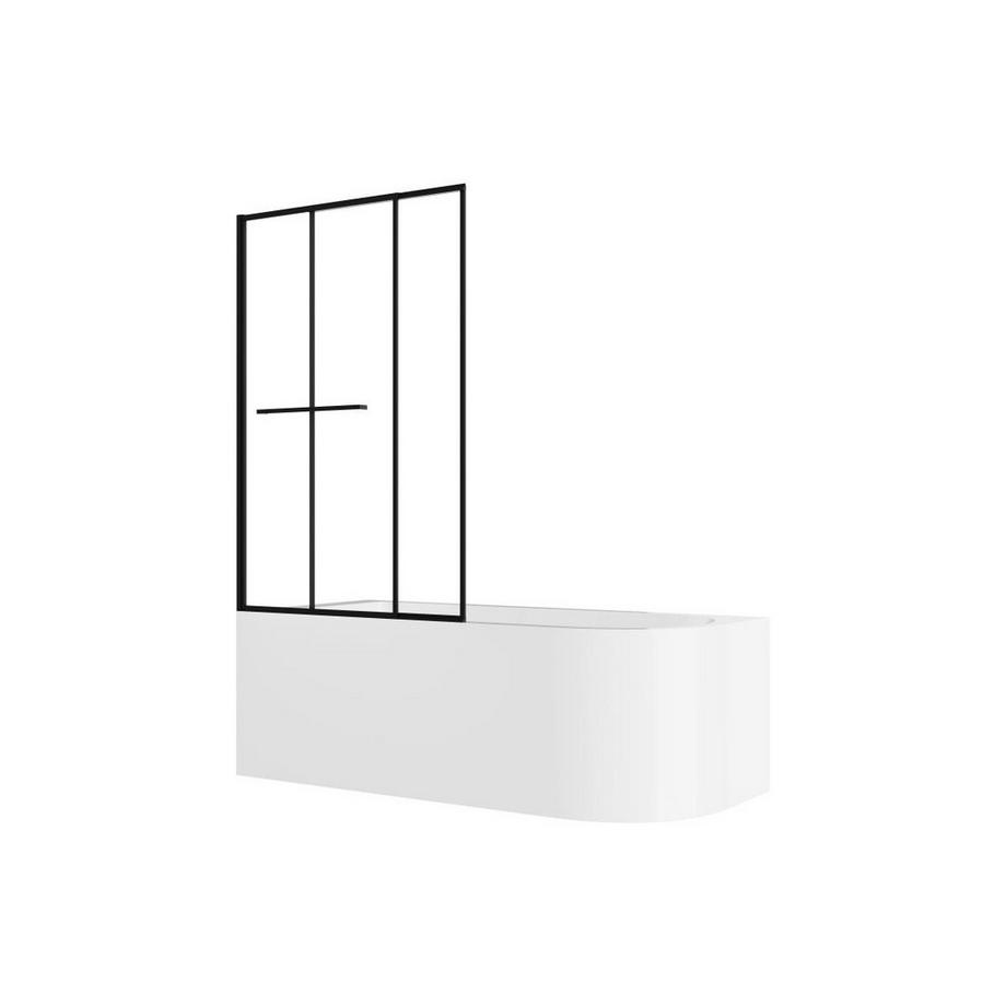 SHOWER DESIGN Baignoire douche blanche avec pare baignoire coulissant - 240 L - Angle gauche - ANIKA  