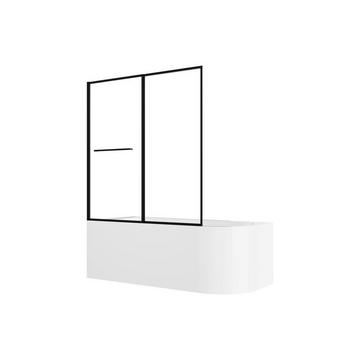 Baignoire douche blanche avec pare baignoire coulissant - 240 L - Angle gauche - ANIKA