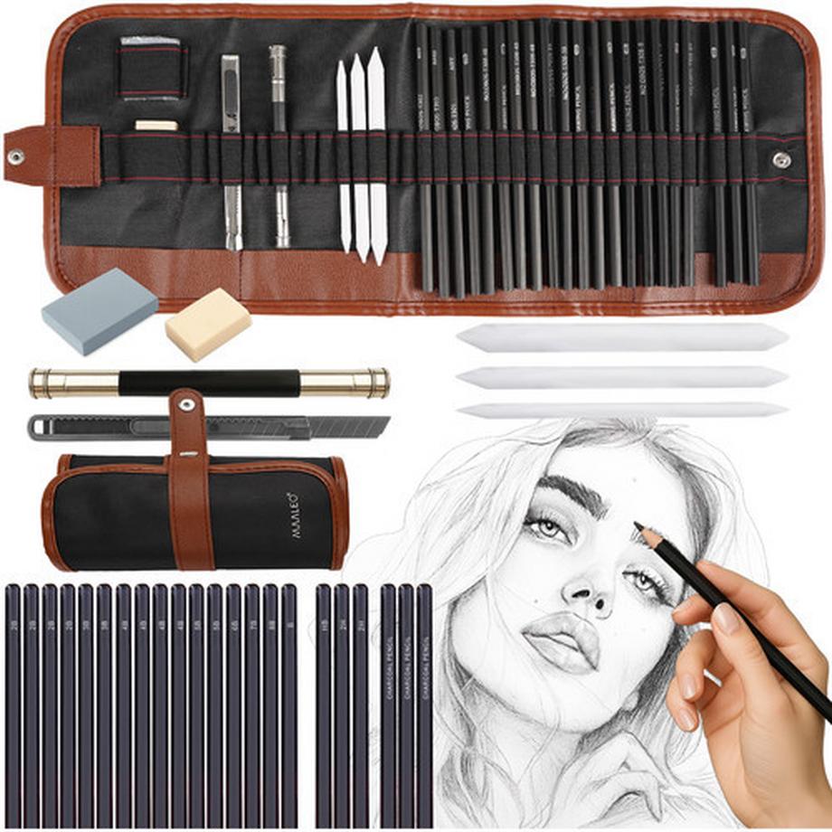 Coffret de croquis, 29 pièces, essentiels pour artistes