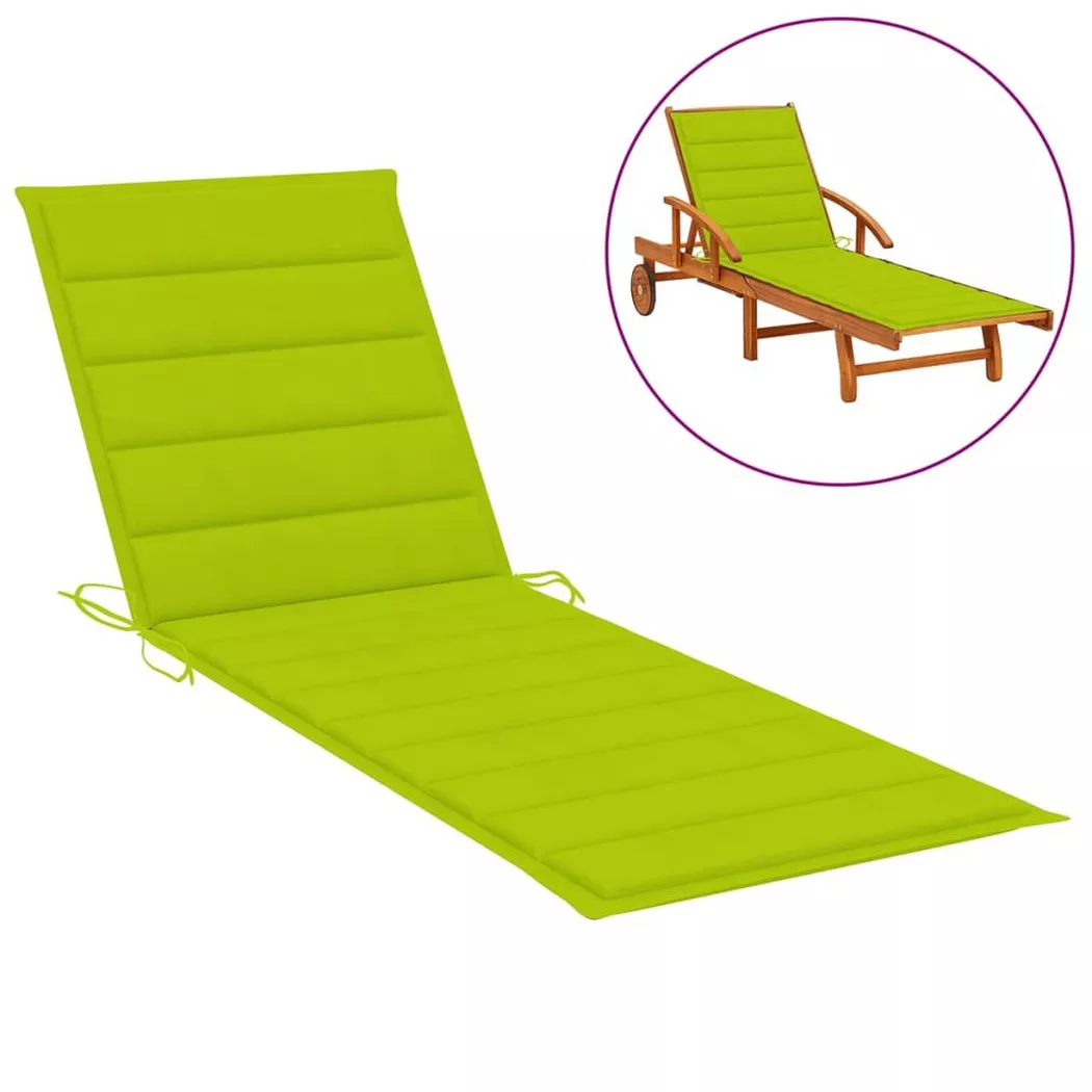 VidaXL - Coussin de chaise longue tissu, 200 cm, Vert