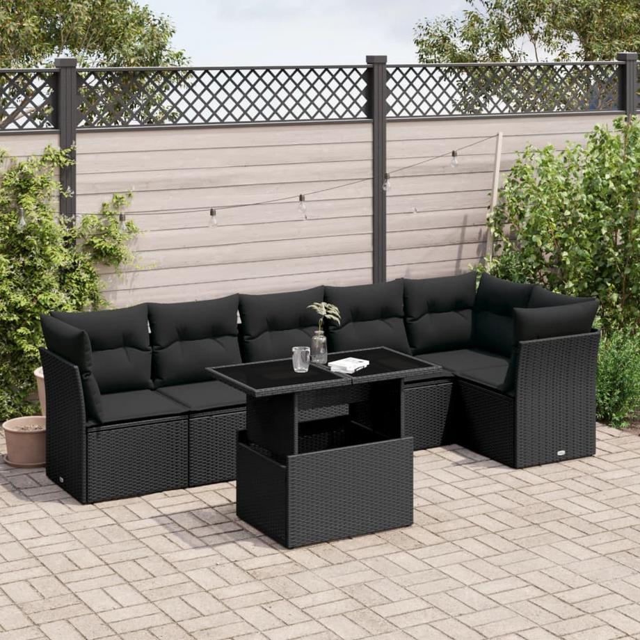 VidaXL set divano da giardino Polirattan  