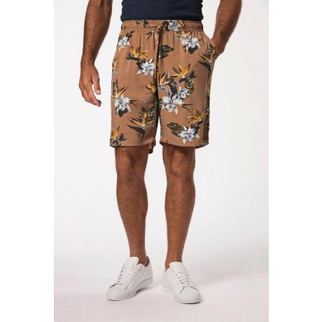 JP1880  Bermuda en viscose à taille élastique,imprimé à fleurs - jusqu'au 8 XL 