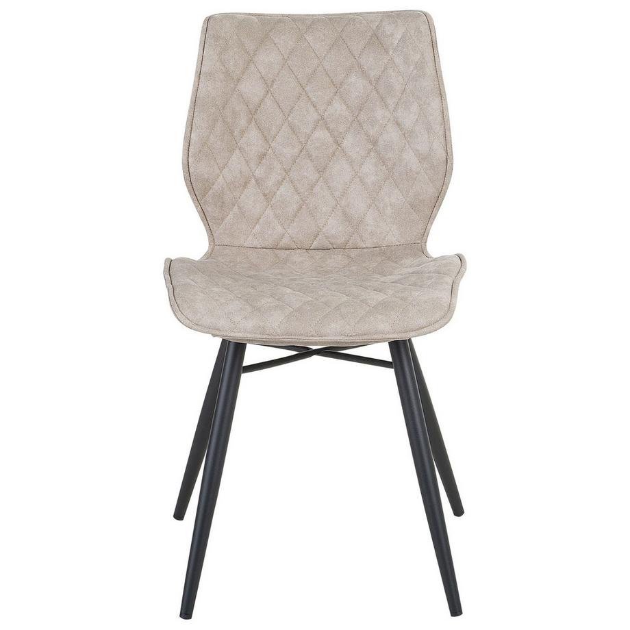 Beliani Lot de 2 chaises de salle à manger en Tissu Glamour LISLE  