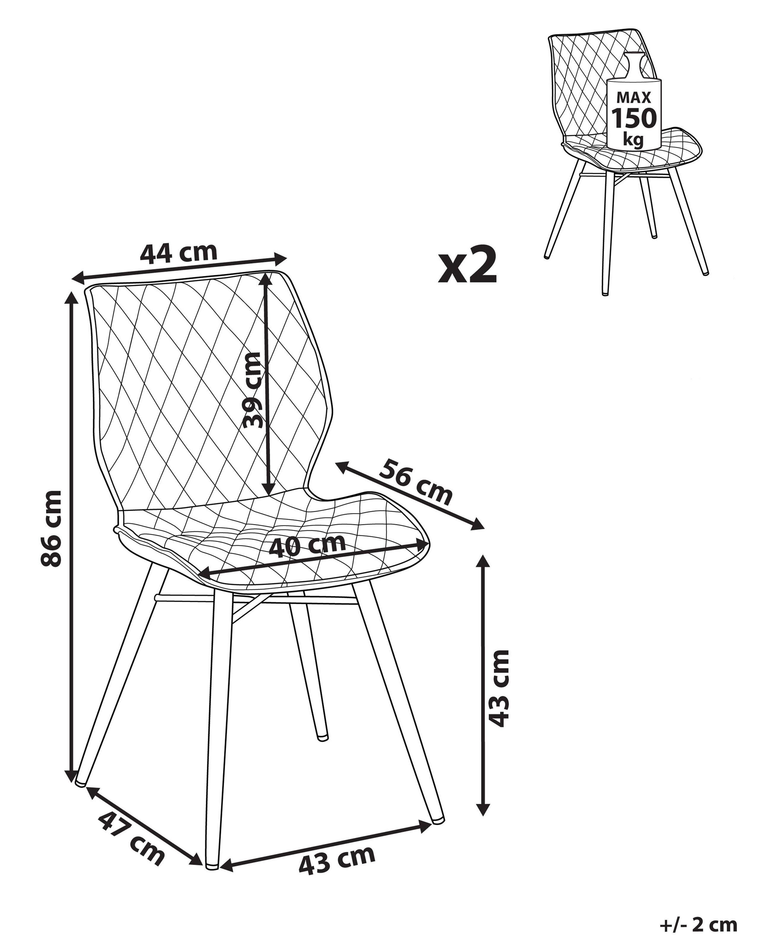 Beliani Chaise de salle à manger en Polyester Glamour LISLE  