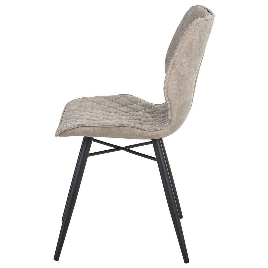 Beliani Lot de 2 chaises de salle à manger en Tissu Glamour LISLE  