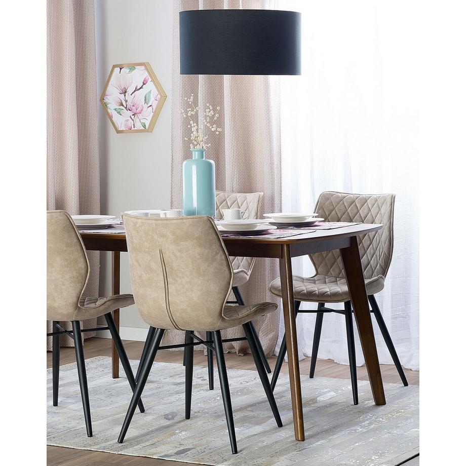 Beliani Lot de 2 chaises de salle à manger en Tissu Glamour LISLE  