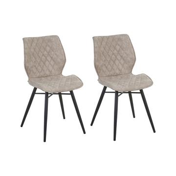 Set di 2 sedie da pranzo en Tessuto Glamour LISLE