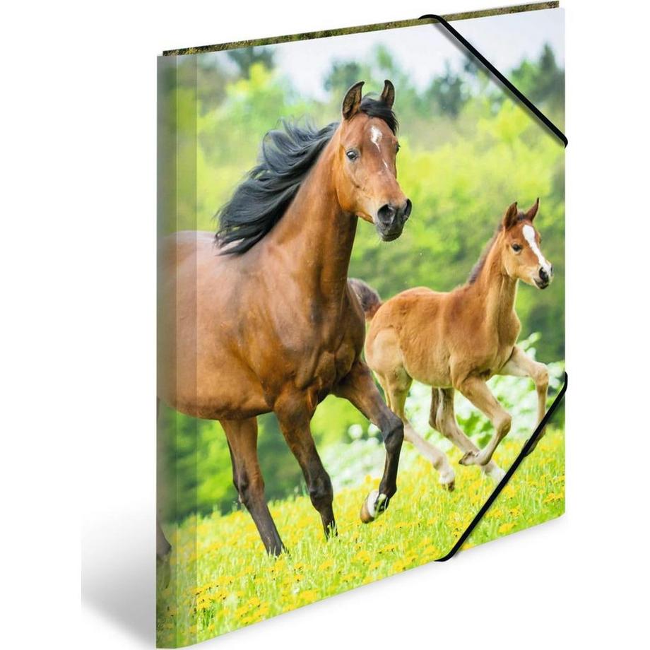 porte-documents en caoutchouc chevaux, polypropylène, avec impression intérieure