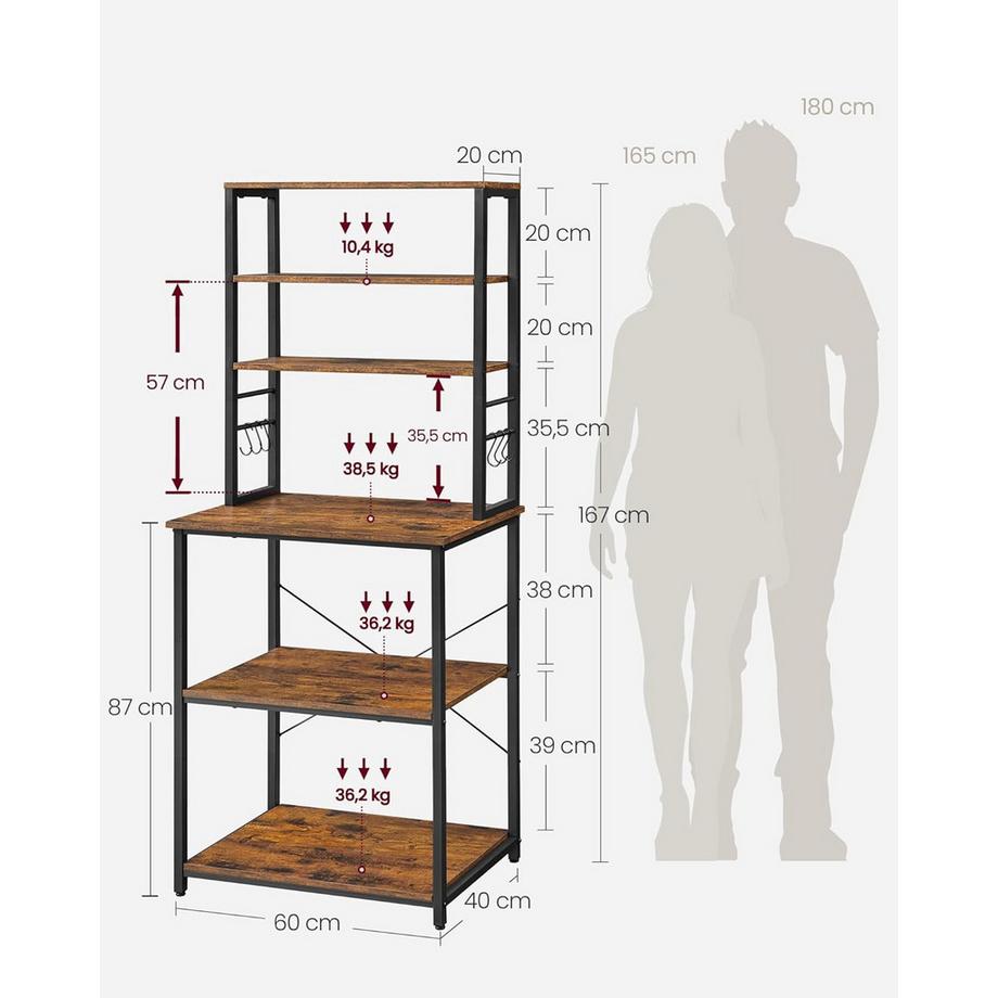 Songmics Küchenregal mit 6 Ablagen  