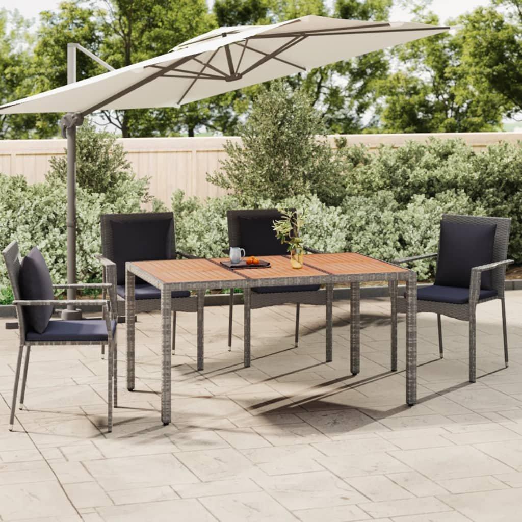 VidaXL tavolo da giardino con piano legno Polirattan  