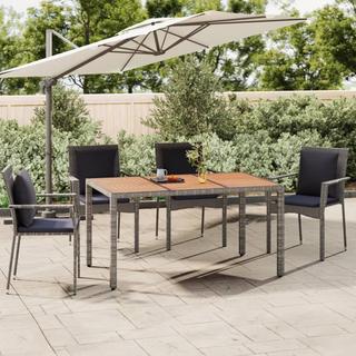 VidaXL Table de jardin avec dessus en bois rotin synthétique  