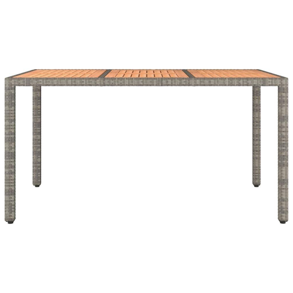 VidaXL Table de jardin avec dessus en bois rotin synthétique  