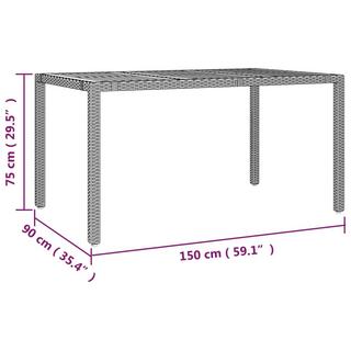 VidaXL Gartentisch mit holzplatte poly-rattan  