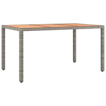 Table de jardin avec dessus en bois rotin synthétique