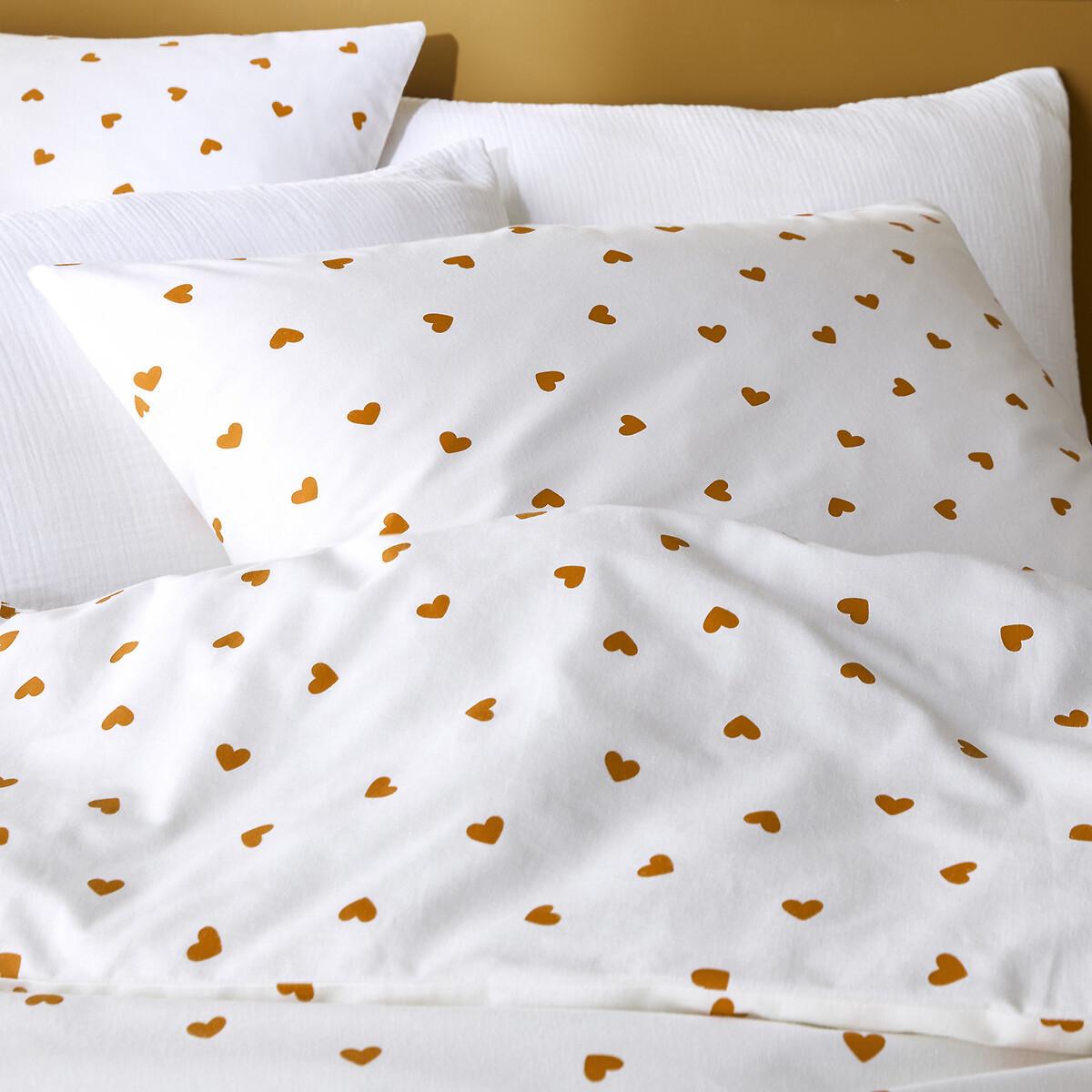 La Redoute Intérieurs Scacco Caramel Set Copripiumino Stampa Cuori  