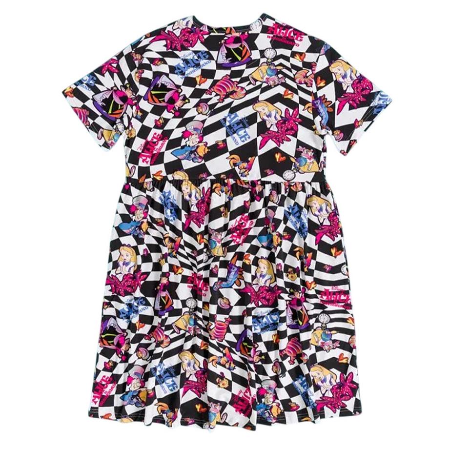 Alice in Wonderland Alice in Wonderland Rundum Bedrucktes Kittelkleid  