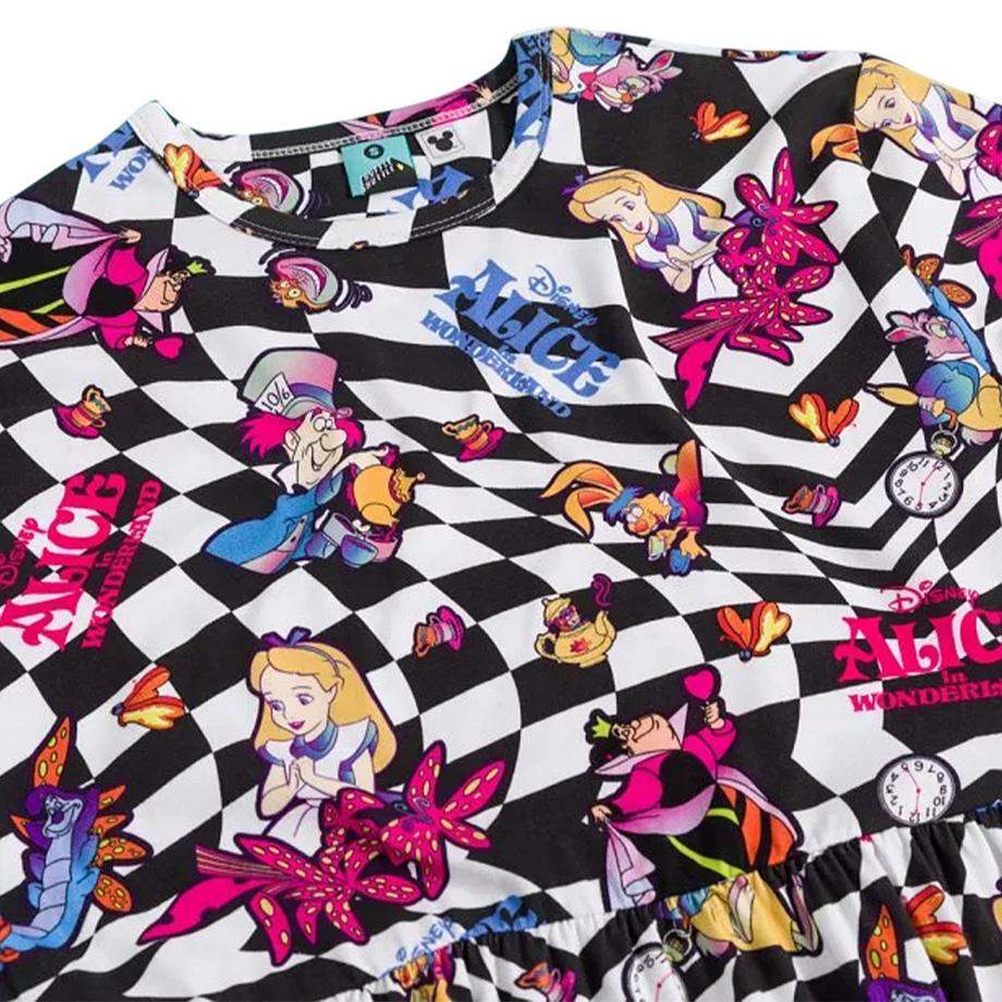 Alice in Wonderland Alice in Wonderland Rundum Bedrucktes Kittelkleid  