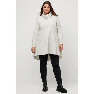 Ulla Popken  Longsweater, Fischgrat, Volantsaum, Stehkragen, Langarm 