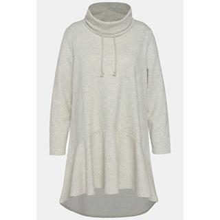 Ulla Popken  Longsweater, Fischgrat, Volantsaum, Stehkragen, Langarm 