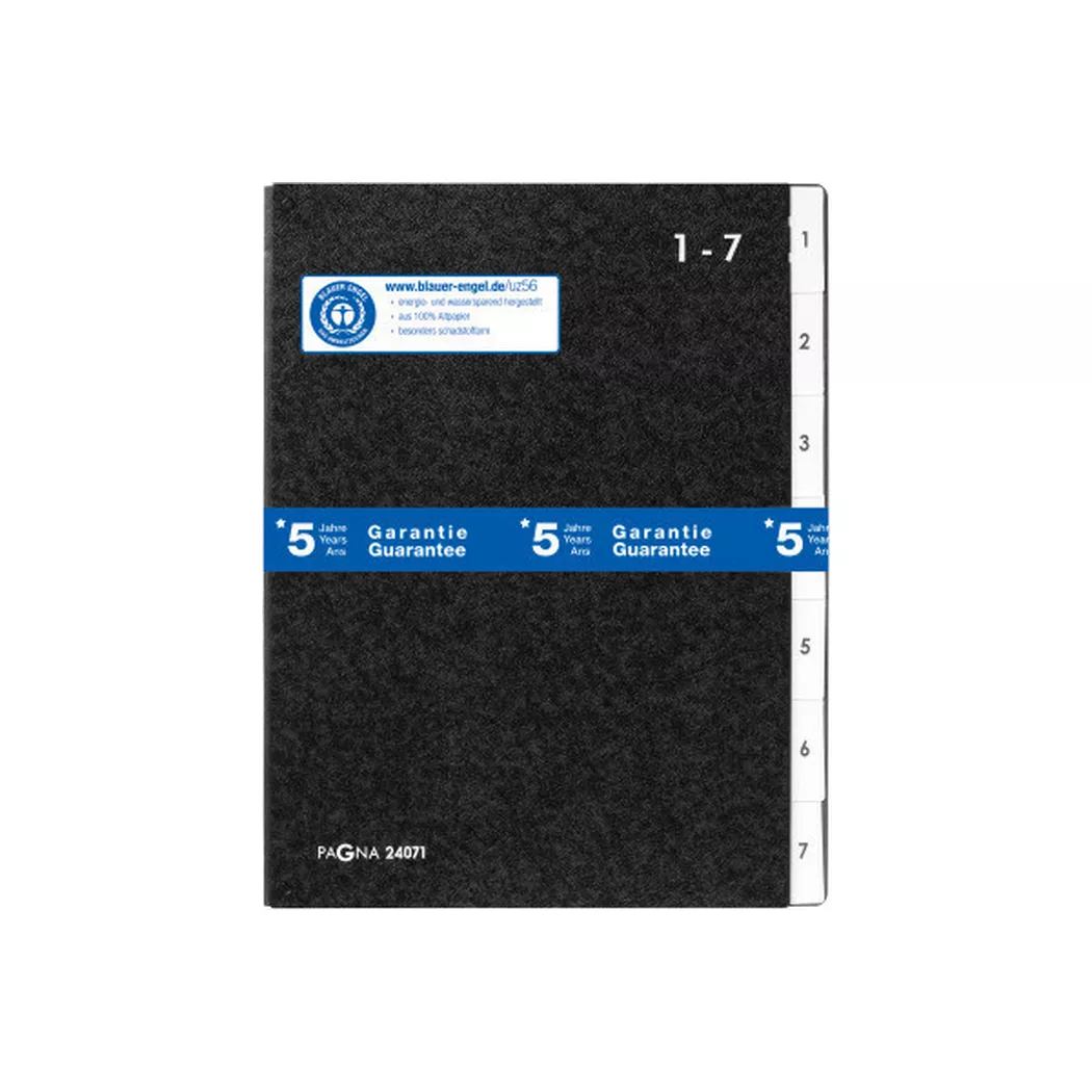 Pagna -  Pultordner A4 24071-04 schwarz 7 Fächer, 21cm