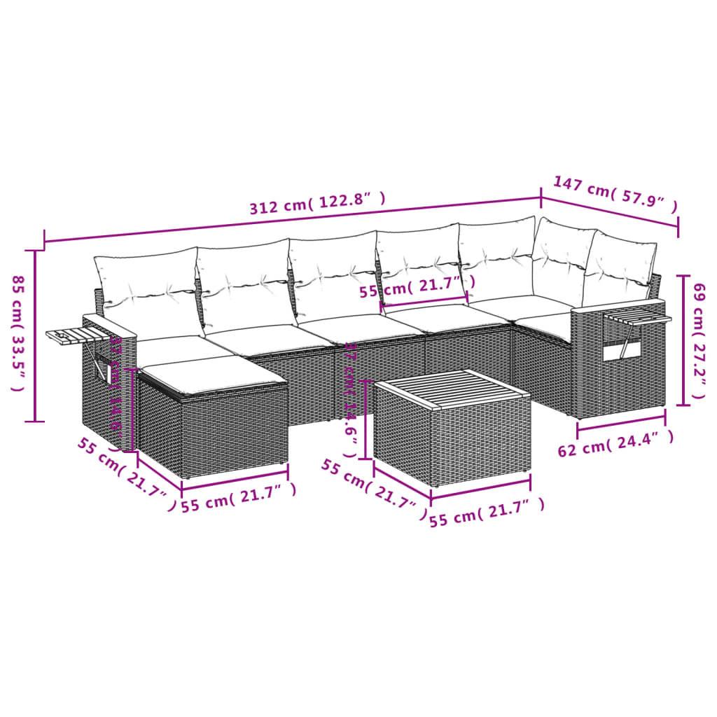 VidaXL set divano da giardino Polirattan  