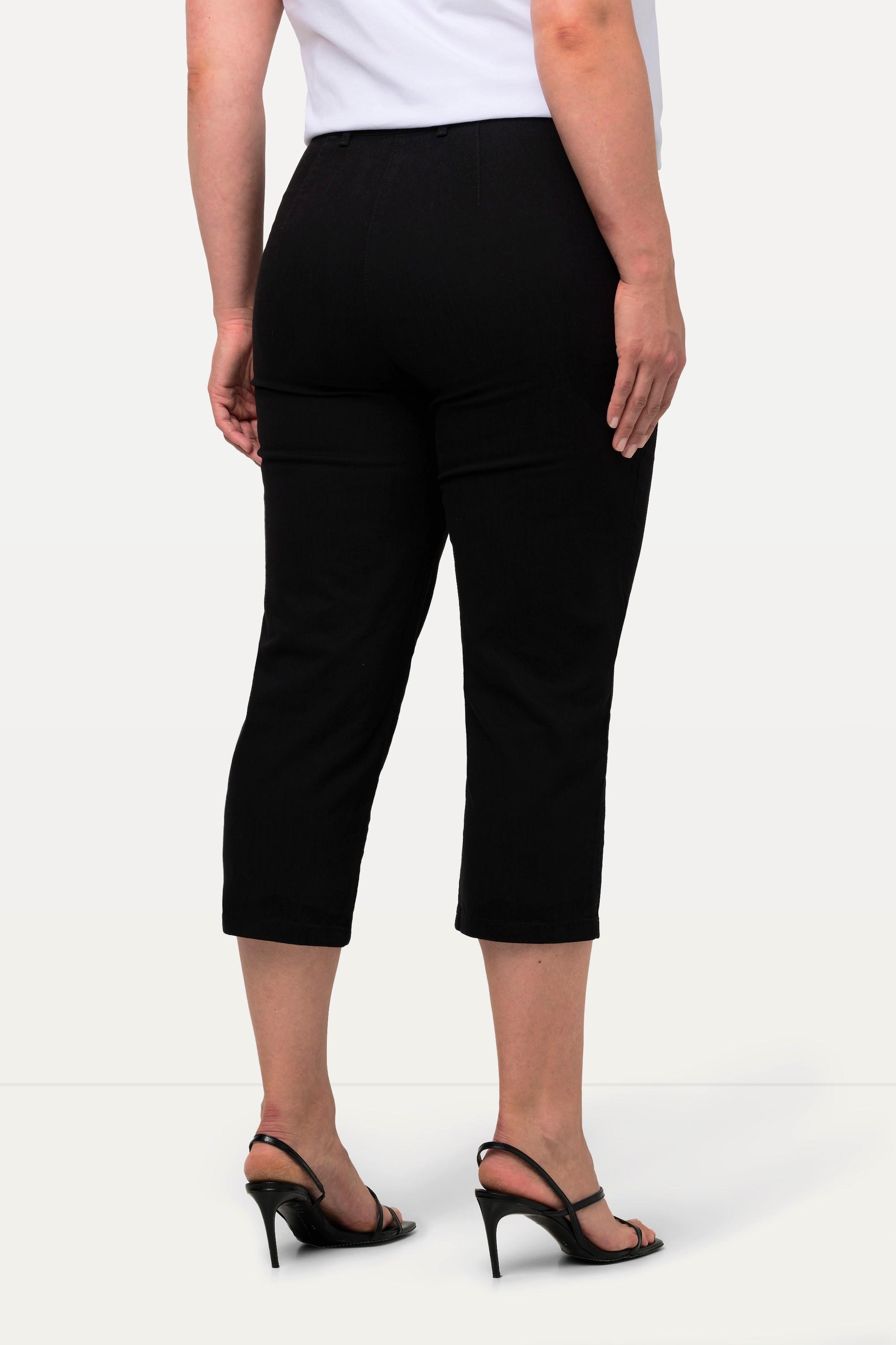 Ulla Popken  Pantalon Mony, longueur au mollet. Poches zippées et tissu stretch 