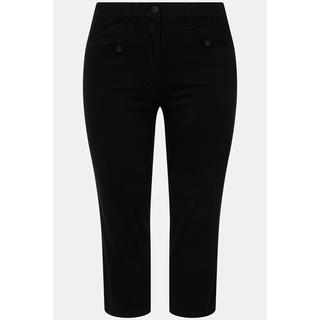 Ulla Popken  Pantalon Mony, longueur au mollet. Poches zippées et tissu stretch 