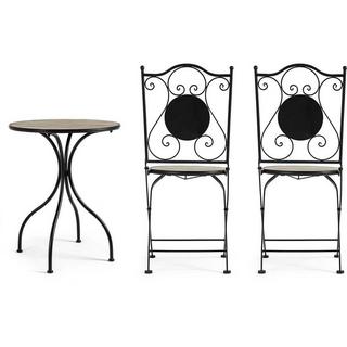 mutoni Jardin Bistro Set Kansas Table et 2 chaises pliantes  