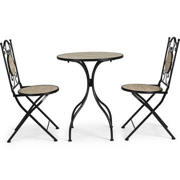 Jardin Bistro Set Kansas Table et 2 chaises pliantes