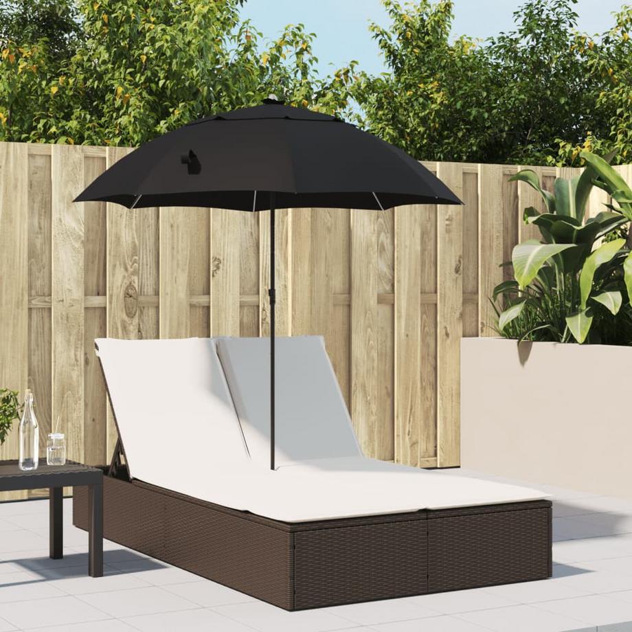 VidaXL Chaise longue double rotin synthétique  