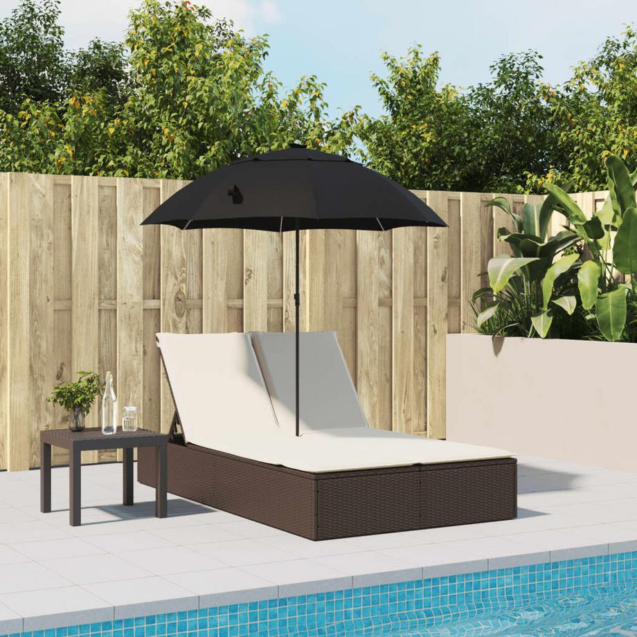 VidaXL Chaise longue double rotin synthétique  