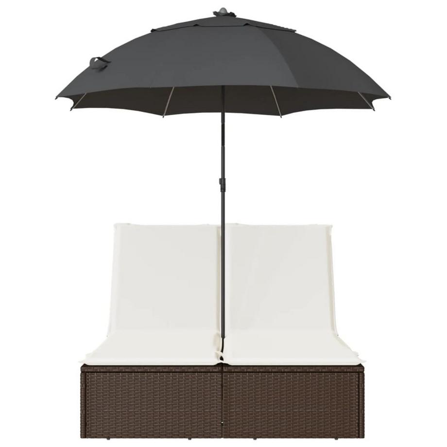 VidaXL Chaise longue double rotin synthétique  