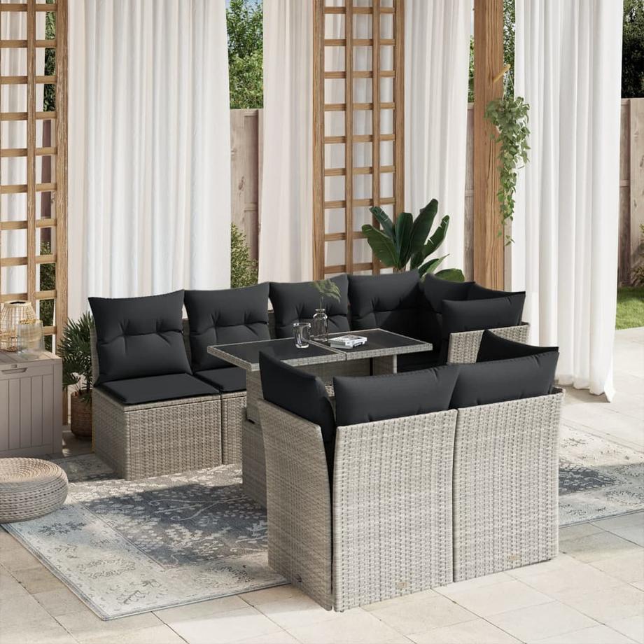 VidaXL Ensemble de canapés de jardin rotin synthétique  
