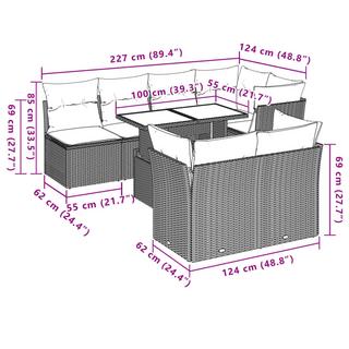 VidaXL set divano da giardino Polirattan  