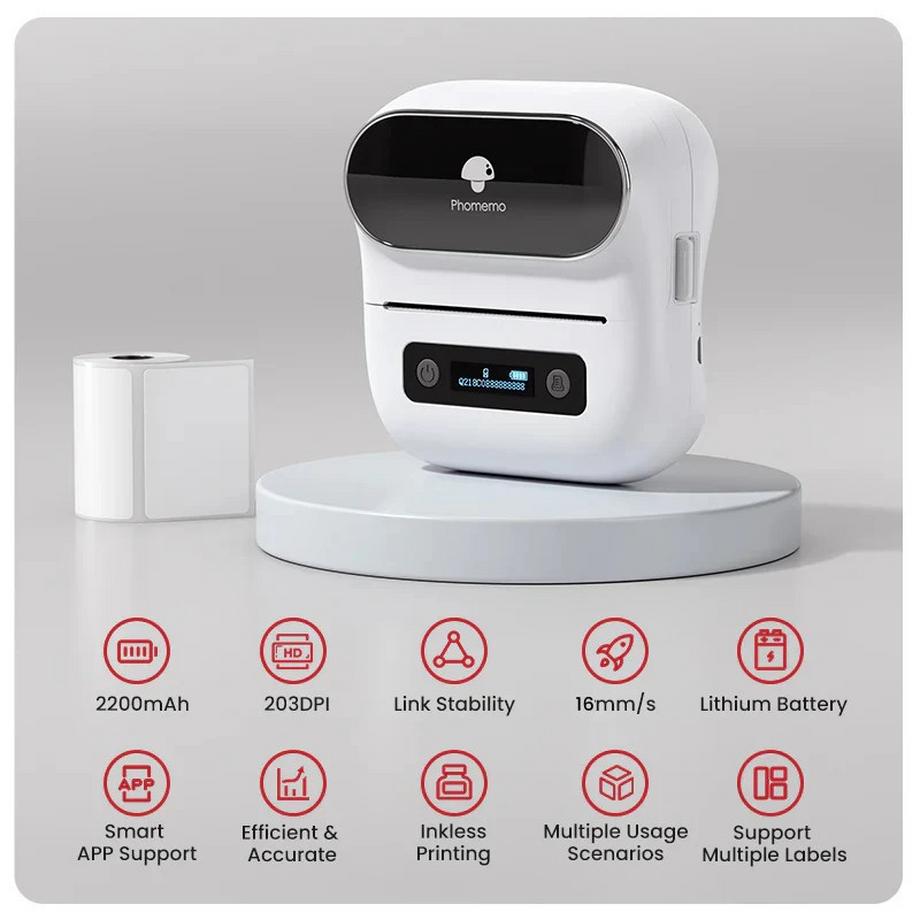 Phomemo  M220 Bluetooth Tragbarer Thermodrucker für Geschäftsetiketten 