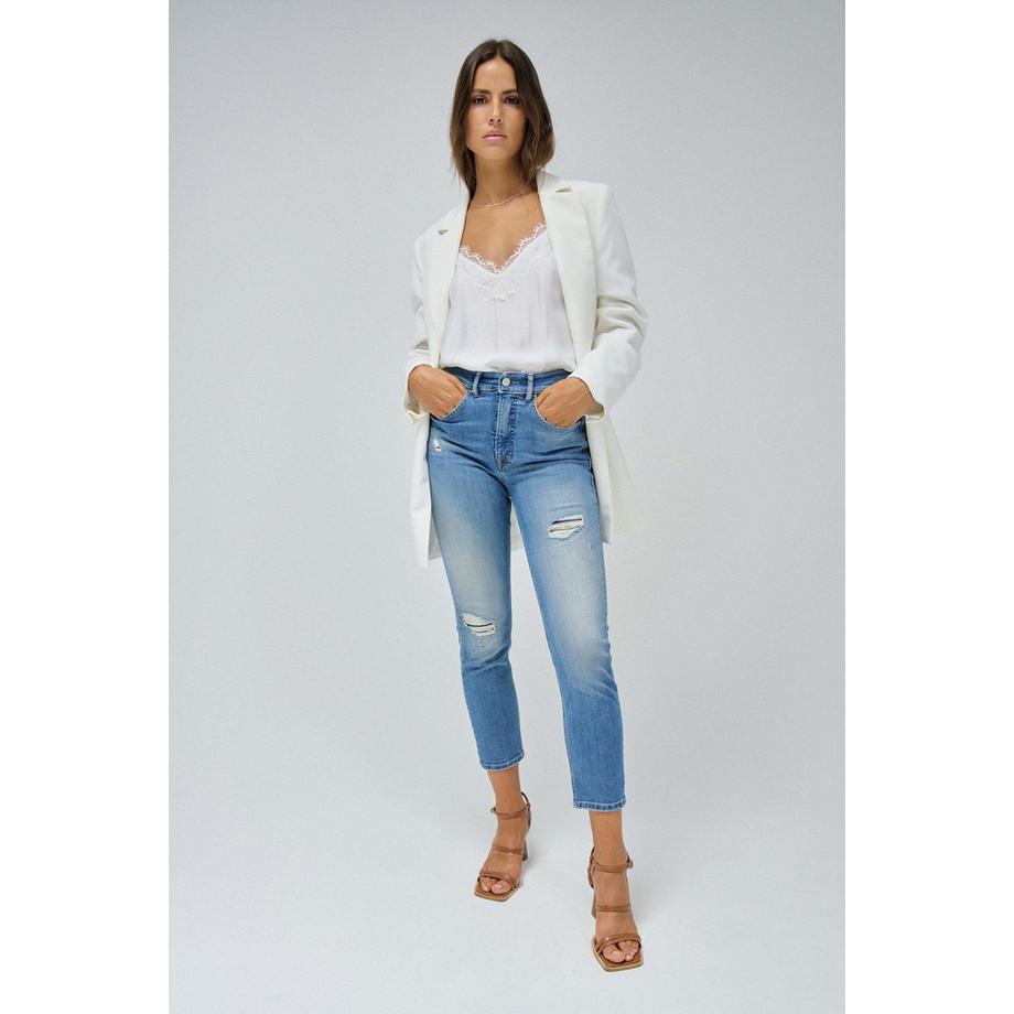 Salsa Faith Destroyed Greencast Slim Fit Jeans  
