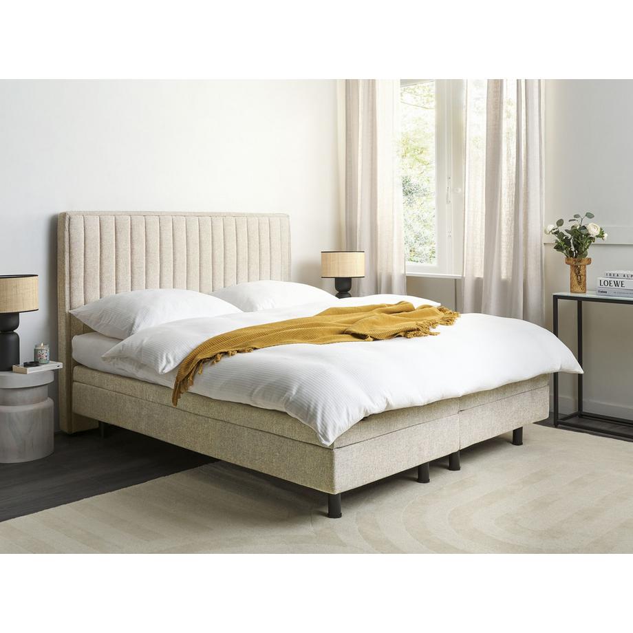 Beliani Lit réglable en Tissu Scandinave DUKE II  