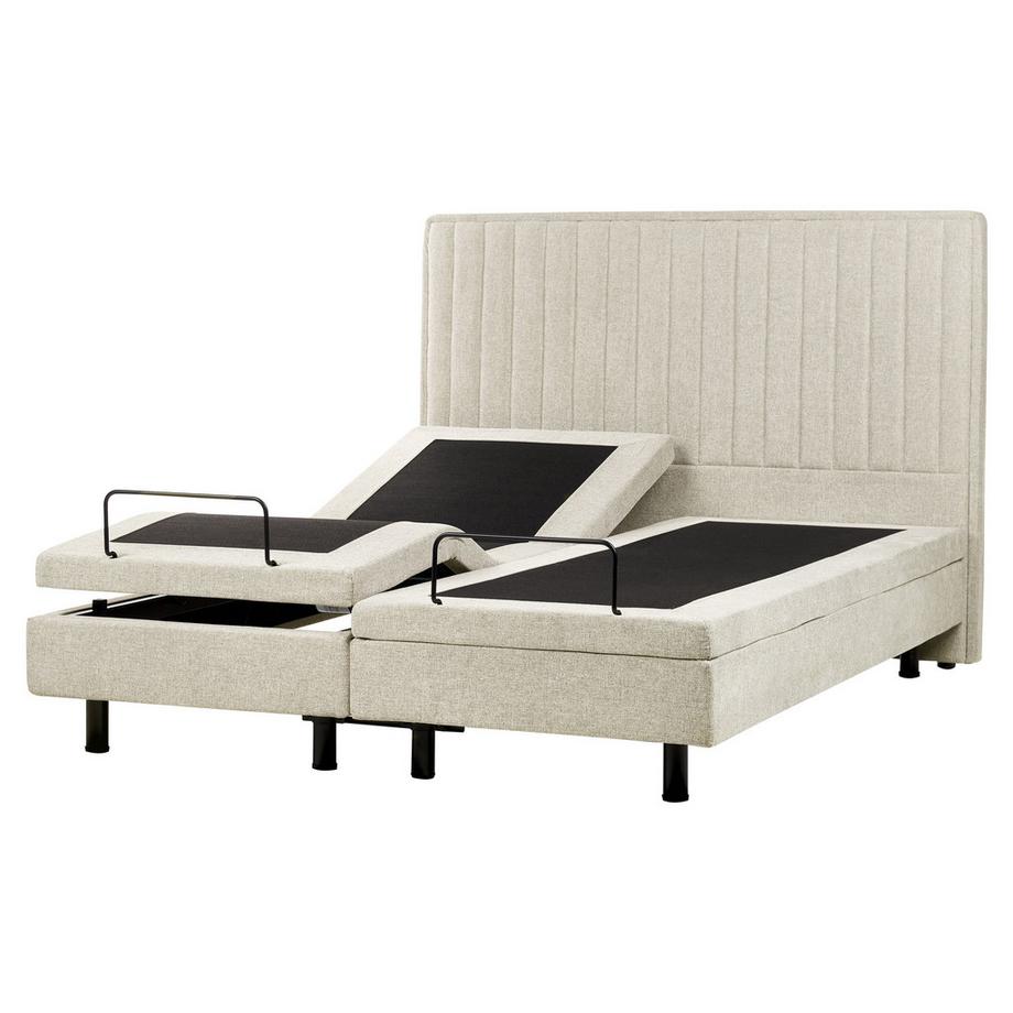 Beliani Lit réglable en Tissu Scandinave DUKE II  