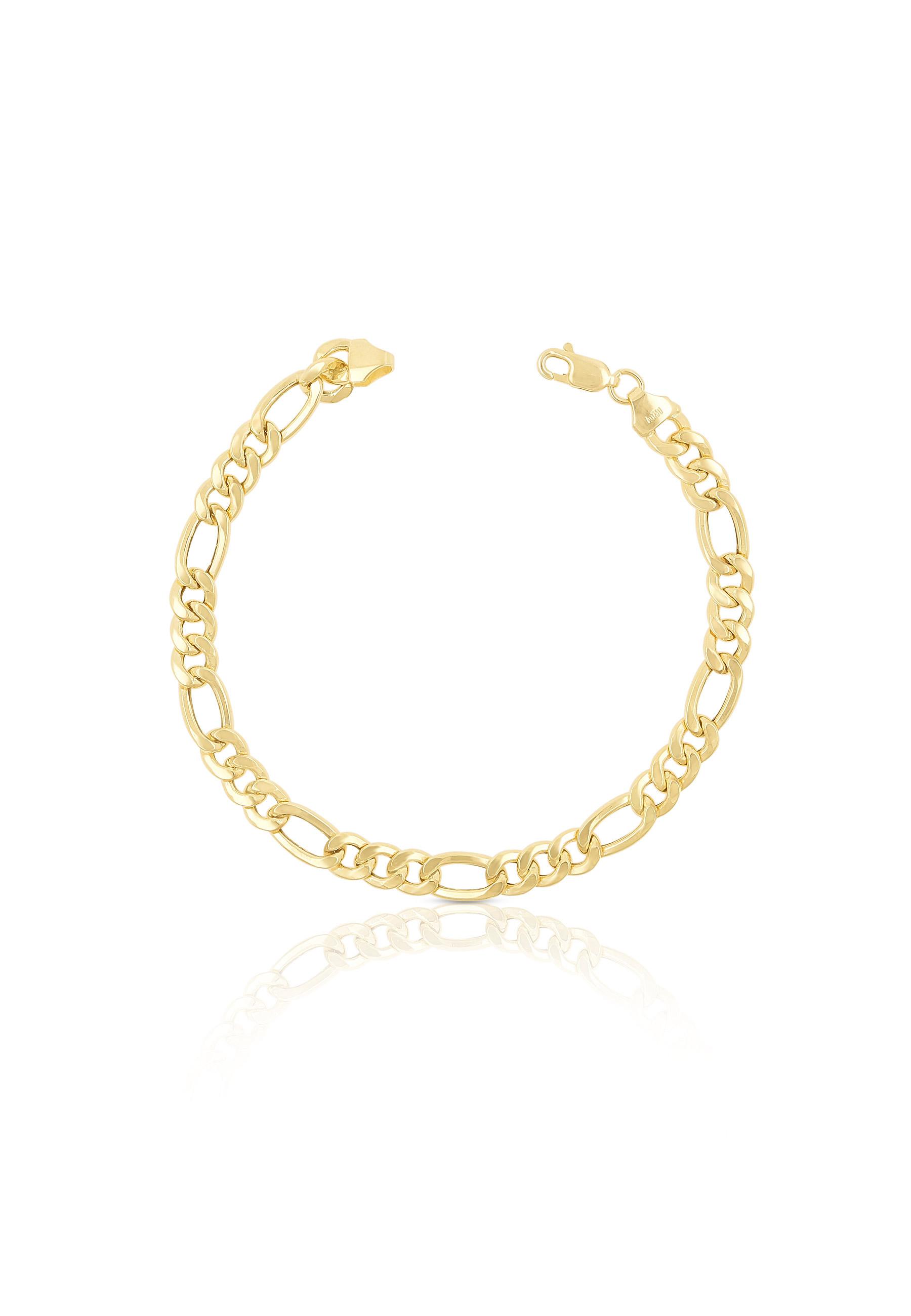 MUAU Schmuck  Bracelet Figaro Gelbgold 750, 5.6mm, 21cm 