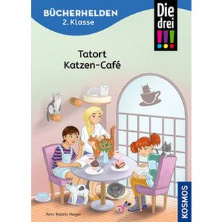 Die drei !!!, Bücherhelden 2. Klasse, Tatort Katzen-Café Heger, Ann-Katrin; Metzen, Isabelle (Illustrationen) Copertina rigida 