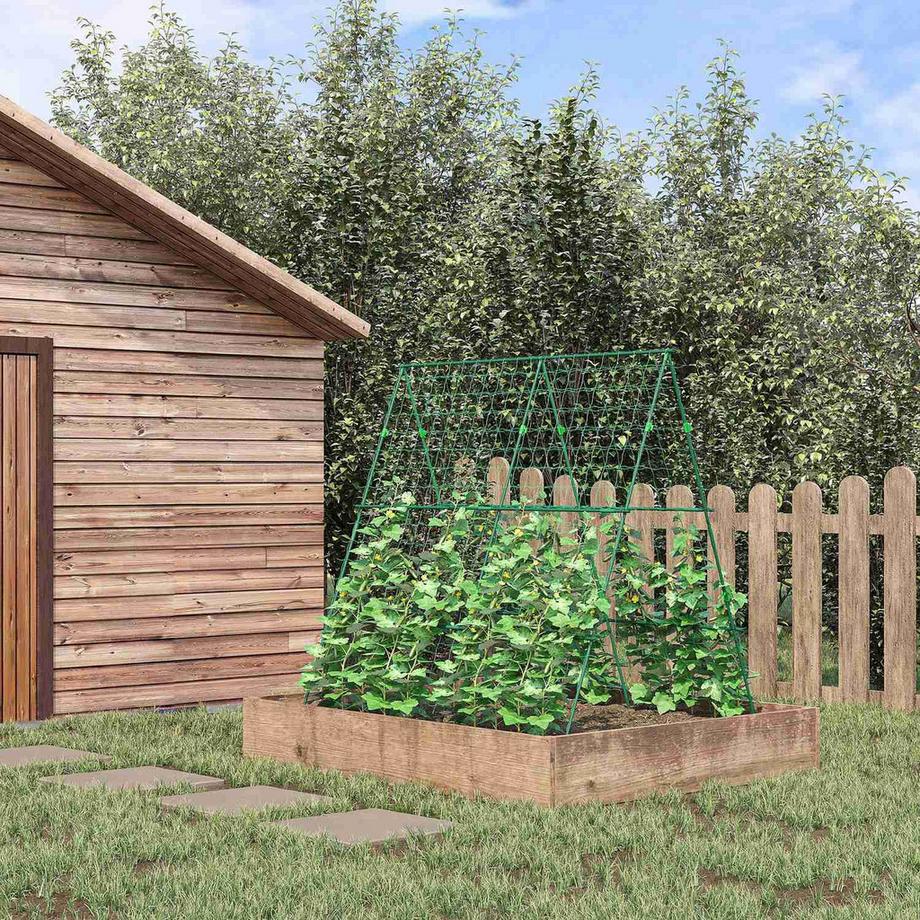 Northio Rankgitter, Rankhilfe, Verstellbares Pflanzengitter, Spalier, Pflanzengerüst mit Netz, für Garten, Stahlrahmen, Grün, 180 x 100 x 180 cm  