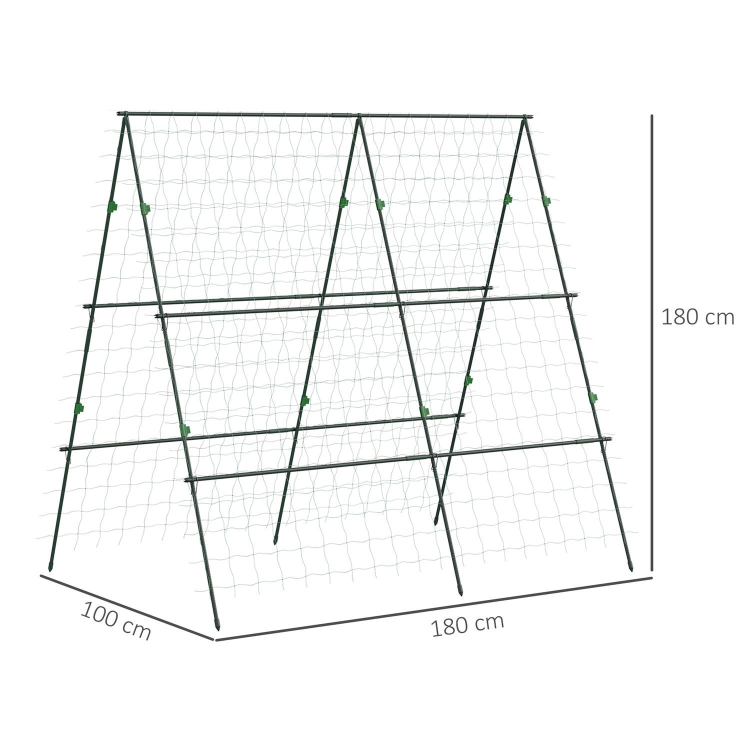 Northio Traliccio, Traliccio, Traliccio per Piante Regolabile, Traliccio, Impalcatura per Piante con Rete, per Giardino, Telaio in Acciaio, Verde, 180 x 100 x 180 cm  