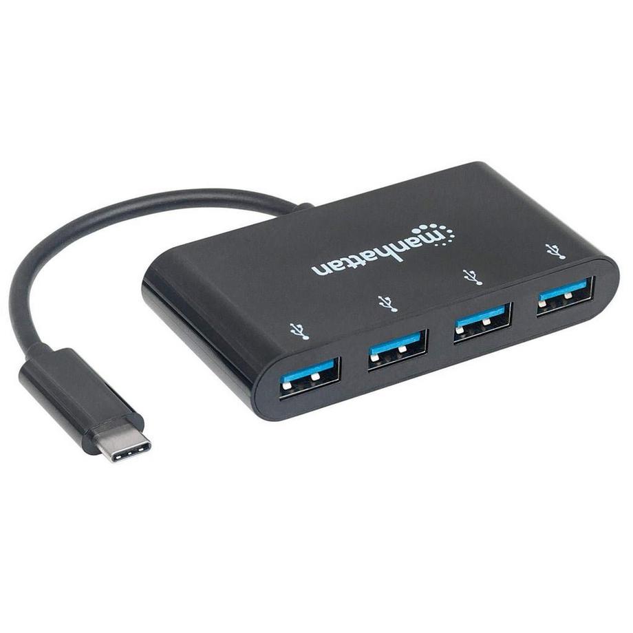 Manhattan  USB-C 3.1 Gen 1 Typ C-Hub, 4 USB Typ A-Ports, Stromversorgung über USB 