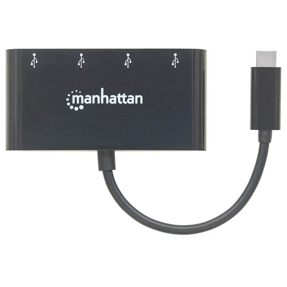 Manhattan  USB-C 3.1 Gen 1 Typ C-Hub, 4 USB Typ A-Ports, Stromversorgung über USB 