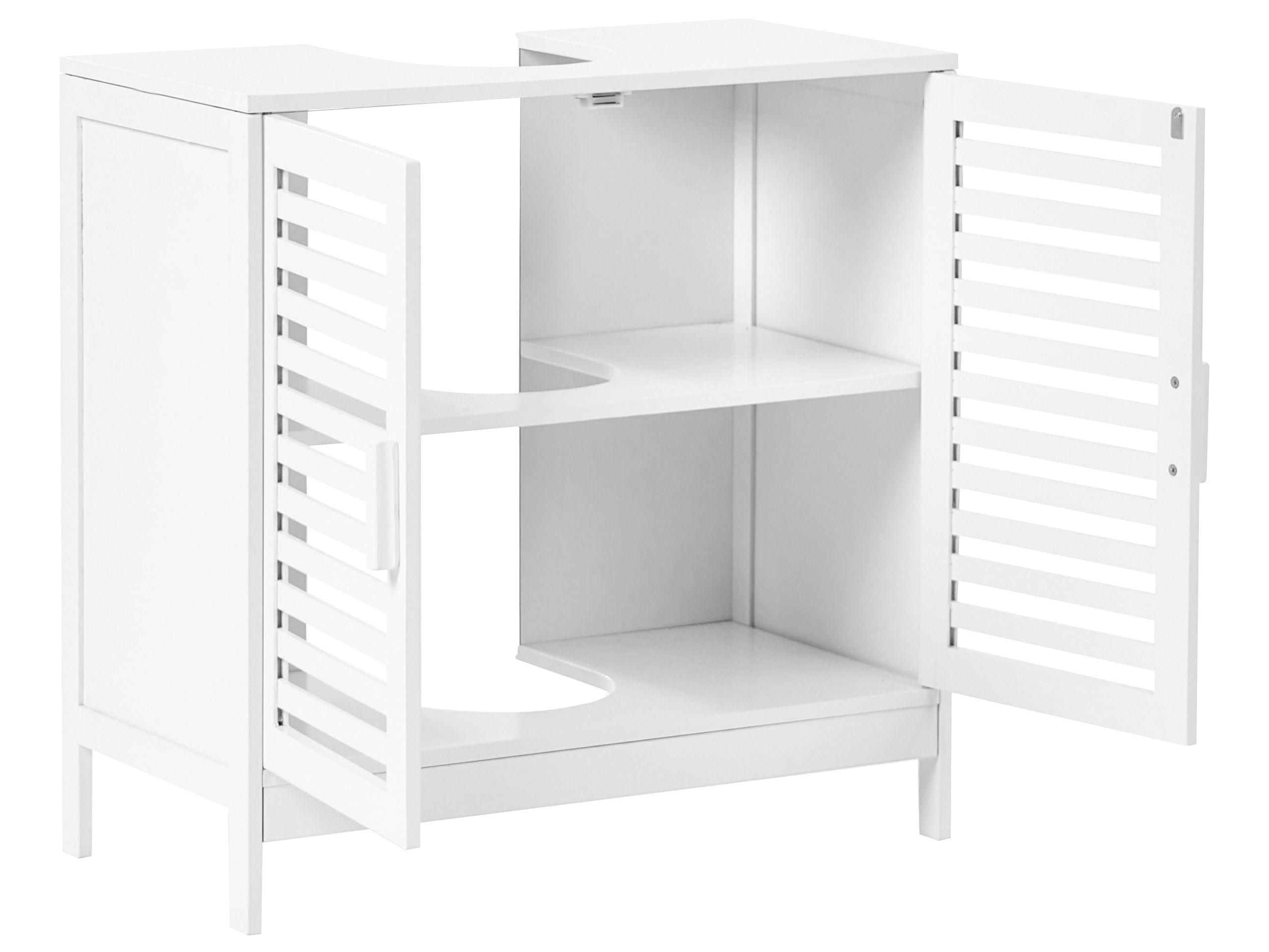 Beliani Waschbeckenunterschrank aus Bambusholz Rustikal MISSOULA  