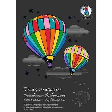 Ursus URSUS Transparentpapier-Block A4 12164699SE 115g, ass. 24 Blatt  