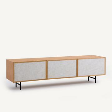 TV-Reihenmöbel mit Eichenfurnier und Stoff Pletenice