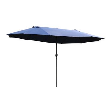 Parasol Parasol De Jardin Parasol De Marché Parasol Double Parasol De Patio Avec Manivelle Bleu Ovale 460 X 270 X 240 Cm